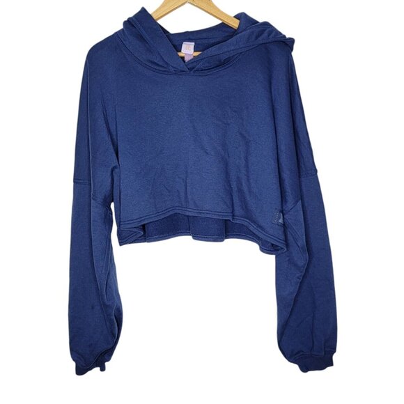 Savage x Fenty Hooded Pullover Cropped Sweater‎ Plus Size Women's 2X Navy Blue - Picture 1 of 5